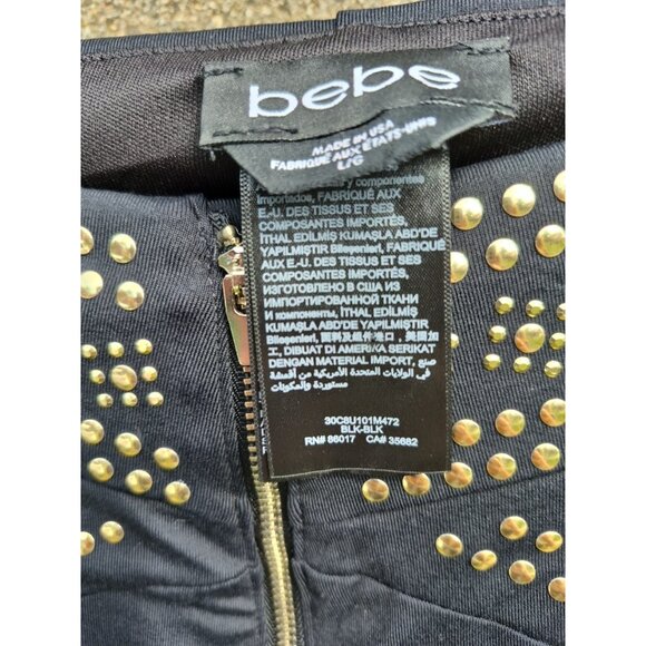 Bebe Black Rhinestone Leggings L - Picture 3 of 4